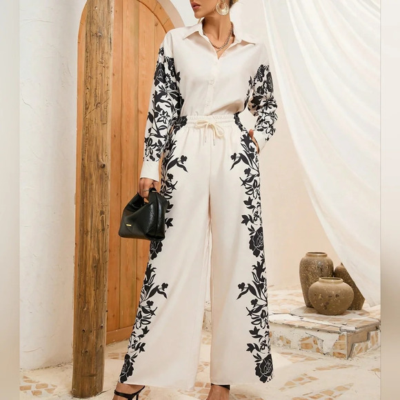 Pants - Women'S Printed Two-Piece Set